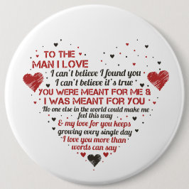 ロマンチックな男の愛の単語アートバレンタインホリデー 缶バッジ