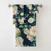 ロマンチックな白いバラとアジサイの花 バスタオルセット (インサイチュ)