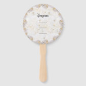 ロマンチックな白いバラのハンドファン ハンドファン (裏面)