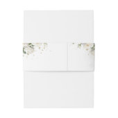 ロマンチックな白いバラのユーカリプトゥスグリーンリーと金ゴールド 招待状ベリーバンド (裏面例)