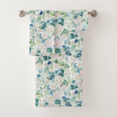 ロマンチックな白いバラの花の模様 バスタオルセット (インサイチュ)