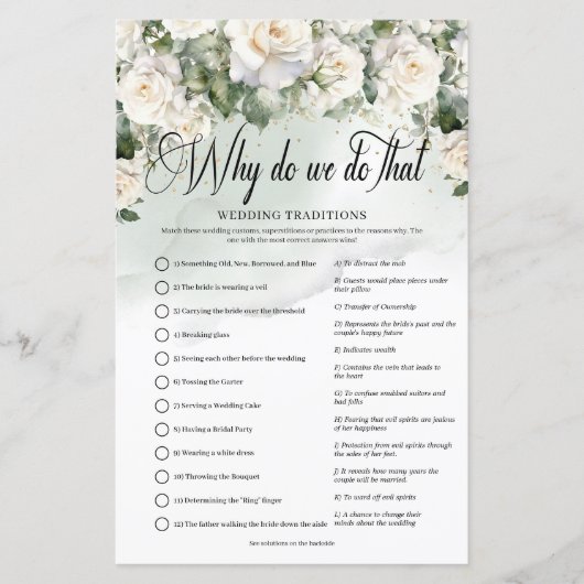 ロマンチックな白いバラ結婚ズユーカリの伝統 (正面)