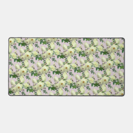 ロマンチックな白いバラ デスクマット