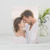 ロマンチックな白いビーチの写真 招待状 (スタンド正面)