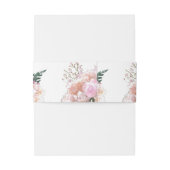 ロマンチックな白いレース紫陽花ピンクの結婚バラ 招待状ベリーバンド (裏面例)