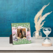 ロマンチックな白いレース紫陽花、ピンクのバラ フォトプラーク (インサイチュ)