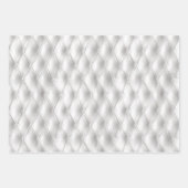 ロマンチックな白いロフェイクーズレザー結婚ズ ラッピングペーパーシート (正面3)