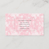 ロマンチックな白いローズ絵画フローラのピンクのパターン 名刺 (裏面)