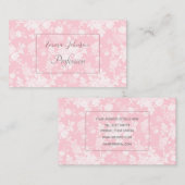 ロマンチックな白いローズ絵画フローラのピンクのパターン 名刺 (正面/裏面)
