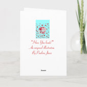 ロマンチックな白い弓を持つ赤いラブハート カード (裏面)