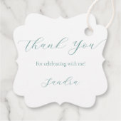 ロマンチックな白い感謝してい花あなたメッセージカード フェイバータグ (裏面)