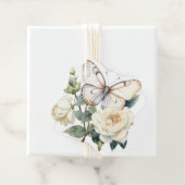 ロマンチックな白い感謝してい花あなたメッセージカード フェイバータグ (インサイチュ)