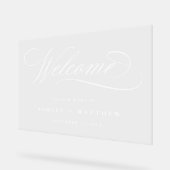 ロマンチックな白い書結婚道の歓迎 アクリルサイン (傾斜)