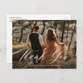 ロマンチックな白い書道の写真ありがとう ポストカード (正面/裏面)