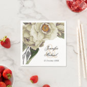 ロマンチックな白い牡丹結婚の スタンダードカクテルナプキン (インサイチュ)