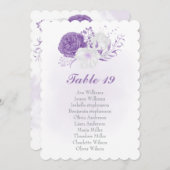 ロマンチックな白い紫の植物表カード (正面/裏面)