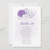 ロマンチックな白い紫の植物表カード (正面)