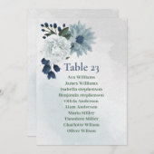 ロマンチックな白い緑のシーティングカード 招待状 (正面/裏面)