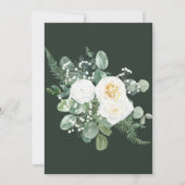 ロマンチックな白い花とグリーンウェディング 招待状 (裏面)