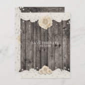 ロマンチックな白い花とパール SAVE THE DATE 案内ポストカード (正面/裏面)