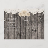 ロマンチックな白い花とパール SAVE THE DATE 案内ポストカード (裏面)