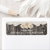 ロマンチックな白い花と真珠の素朴木 ラベル (インサイチュ)