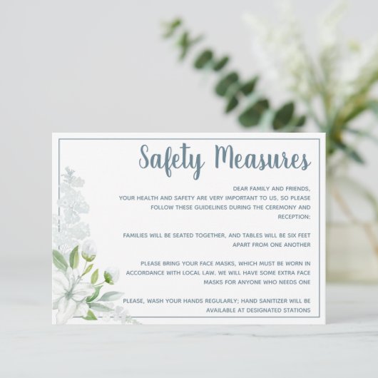 ロマンチックな白い花の安全結婚対策 エンクロージャーカード (スタンド正面)