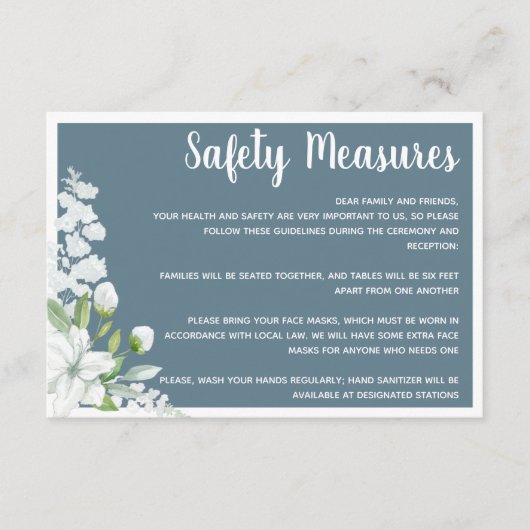 ロマンチックな白い花の安全結婚対策 エンクロージャーカード (正面)