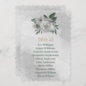 ロマンチックな白い花の座席チャートカード 招待状 (正面/裏面)