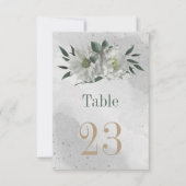 ロマンチックな白い花の植物表 招待状 (正面)