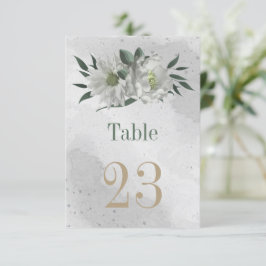 ロマンチックな白い花の植物表 招待状