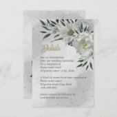 ロマンチックな白い花の結婚緑 エンクロージャーカード (正面/裏面)