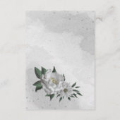 ロマンチックな白い花の結婚緑 エンクロージャーカード (裏面)