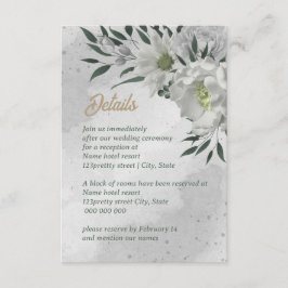 ロマンチックな白い花の結婚緑 エンクロージャーカード