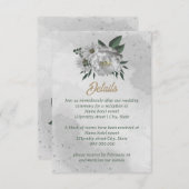 ロマンチックな白い花の結婚緑 エンクロージャーカード (正面/裏面)