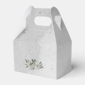 ロマンチックな白い花の結婚緑 フェイバーボックス (裏面サイド)