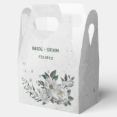 ロマンチックな白い花の結婚緑 フェイバーボックス (オープン)