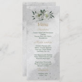 ロマンチックな白い花の結婚緑 メニュー (正面/裏面)