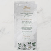 ロマンチックな白い花の結婚緑 メニュー (正面/裏面)