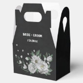 ロマンチックな白い花の緑の黒結婚色 フェイバーボックス (オープン)