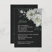 ロマンチックな白い花の緑の黒 エンクロージャーカード (正面/裏面)