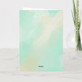 ロマンチックな白い花ミントウォーター色のデザイン サンキューカード (裏面)