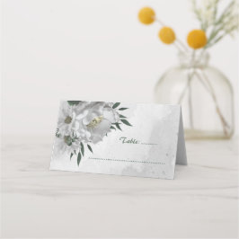 ロマンチックな白い花結婚植物学 プレイスカード