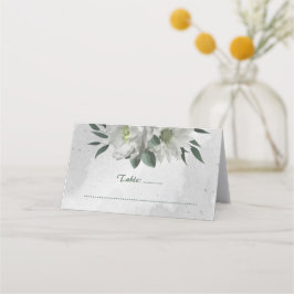 ロマンチックな白い花結婚植物学 プレイスカード