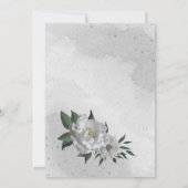 ロマンチックな白い花結婚植物学 招待状 (裏面)