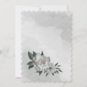 ロマンチックな白い花結婚植物学 招待状 (裏面)