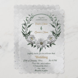 ロマンチックな白い花結婚植物学 招待状