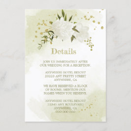 ロマンチックな白い花緑の詳細 エンクロージャーカード