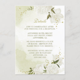 ロマンチックな白い花緑の詳細 エンクロージャーカード