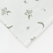 ロマンチックな白い花 フリースブランケット (角)